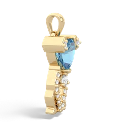 Blue Topaz Puppy Love 14K Yellow Gold pendant P5800