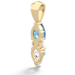 Blue Topaz Bowtie Drop 14K Yellow Gold pendant P0865