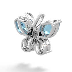 Blue Topaz Butterfly 14K White Gold pendant P2215