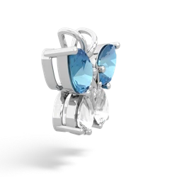 Blue Topaz Butterfly 14K White Gold pendant P2215