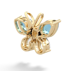 Blue Topaz Butterfly 14K Yellow Gold pendant P2215