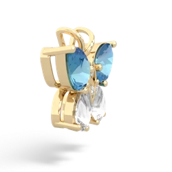 Blue Topaz Butterfly 14K Yellow Gold pendant P2215