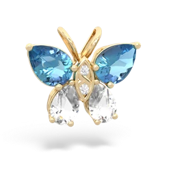 Blue Topaz Butterfly 14K Yellow Gold pendant P2215