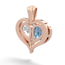 Blue Topaz Two Become One 14K Rose Gold pendant P5330