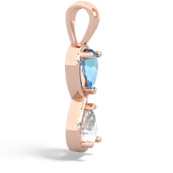 Blue Topaz Infinity 14K Rose Gold pendant P5050