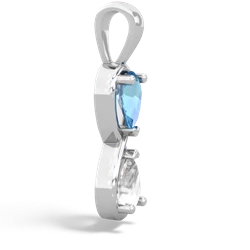 Blue Topaz Infinity 14K White Gold pendant P5050