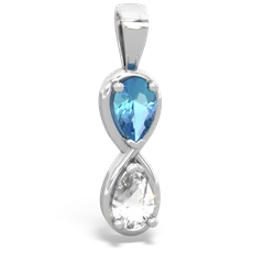 Blue Topaz Infinity 14K White Gold pendant P5050