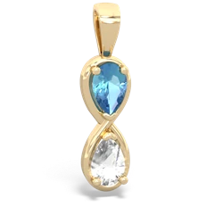 Blue Topaz Infinity 14K Yellow Gold pendant P5050