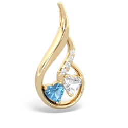 Blue Topaz Keepsake Curves 14K Yellow Gold pendant P5450