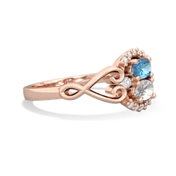 Blue Topaz Love Nest 14K Rose Gold ring R5860