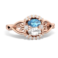 Blue Topaz Love Nest 14K Rose Gold ring R5860