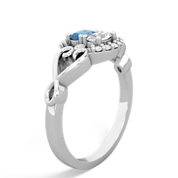 Blue Topaz Love Nest 14K White Gold ring R5860