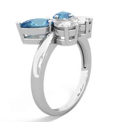 Blue Topaz Butterfly 14K White Gold ring R2215