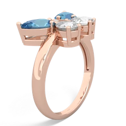 Blue Topaz Butterfly 14K Rose Gold ring R2215