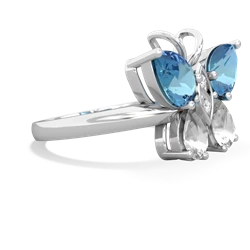 Blue Topaz Butterfly 14K White Gold ring R2215