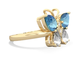 Blue Topaz Butterfly 14K Yellow Gold ring R2215