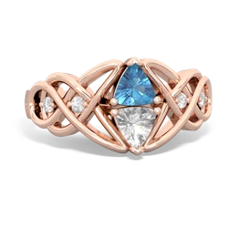 Blue Topaz Keepsake Celtic Knot 14K Rose Gold ring R5300