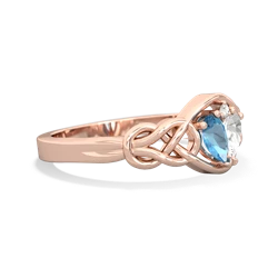 Blue Topaz Celtic Love Knot 14K Rose Gold ring R5420