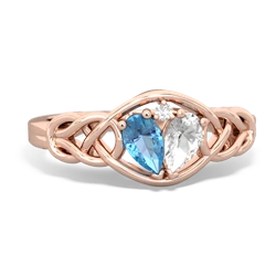 Blue Topaz Celtic Love Knot 14K Rose Gold ring R5420