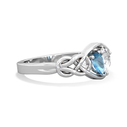 Blue Topaz Celtic Love Knot 14K White Gold ring R5420