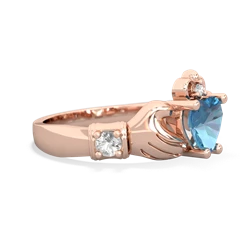 Blue Topaz Claddagh Keepsake 14K Rose Gold ring R5245