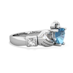 Blue Topaz Claddagh Keepsake 14K White Gold ring R5245