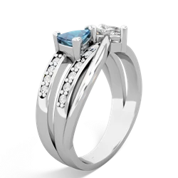 Blue Topaz Bowtie 14K White Gold ring R2360