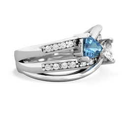 Blue Topaz Bowtie 14K White Gold ring R2360