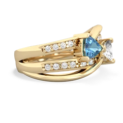 Blue Topaz Bowtie 14K Yellow Gold ring R2360