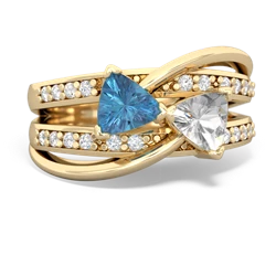 Blue Topaz Bowtie 14K Yellow Gold ring R2360