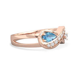 Blue Topaz Diamond Infinity 14K Rose Gold ring R5390