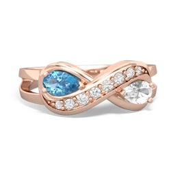 Blue Topaz Diamond Infinity 14K Rose Gold ring R5390