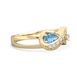 Blue Topaz Diamond Infinity 14K Yellow Gold ring R5390