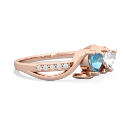 Blue Topaz Side By Side 14K Rose Gold ring R3090