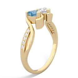 Blue Topaz Side By Side 14K Yellow Gold ring R3090