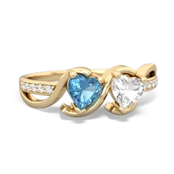 Blue Topaz Side By Side 14K Yellow Gold ring R3090