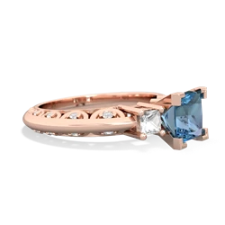 Blue Topaz Eternal Embrace Engagement 14K Rose Gold ring C2001