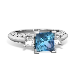 Blue Topaz Eternal Embrace Engagement 14K White Gold ring C2001