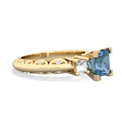 Blue Topaz Eternal Embrace Engagement 14K Yellow Gold ring C2001