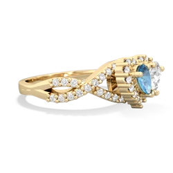 Blue Topaz Diamond Twist 'One Heart' 14K Yellow Gold ring R2640HRT