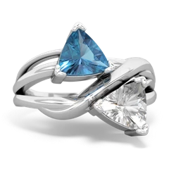 Blue Topaz Split Band Swirl 14K White Gold ring R2341