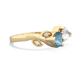 Blue Topaz Floral Elegance 14K Yellow Gold ring R5790