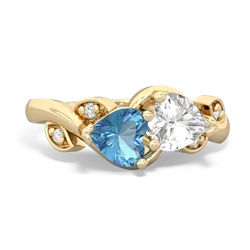 Blue Topaz Floral Elegance 14K Yellow Gold ring R5790