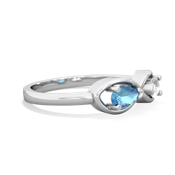 Blue Topaz Infinity 14K White Gold ring R5050