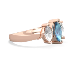 Blue Topaz Three Peeks 14K Rose Gold ring R2433