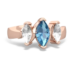 Blue Topaz Three Peeks 14K Rose Gold ring R2433