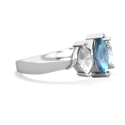 Blue Topaz Three Peeks 14K White Gold ring R2433