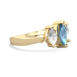 Blue Topaz Three Peeks 14K Yellow Gold ring R2433