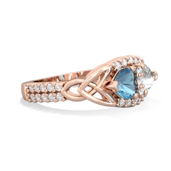 Blue Topaz Sparkling Celtic Knot 14K Rose Gold ring R2645