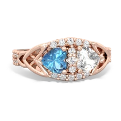 Blue Topaz Sparkling Celtic Knot 14K Rose Gold ring R2645